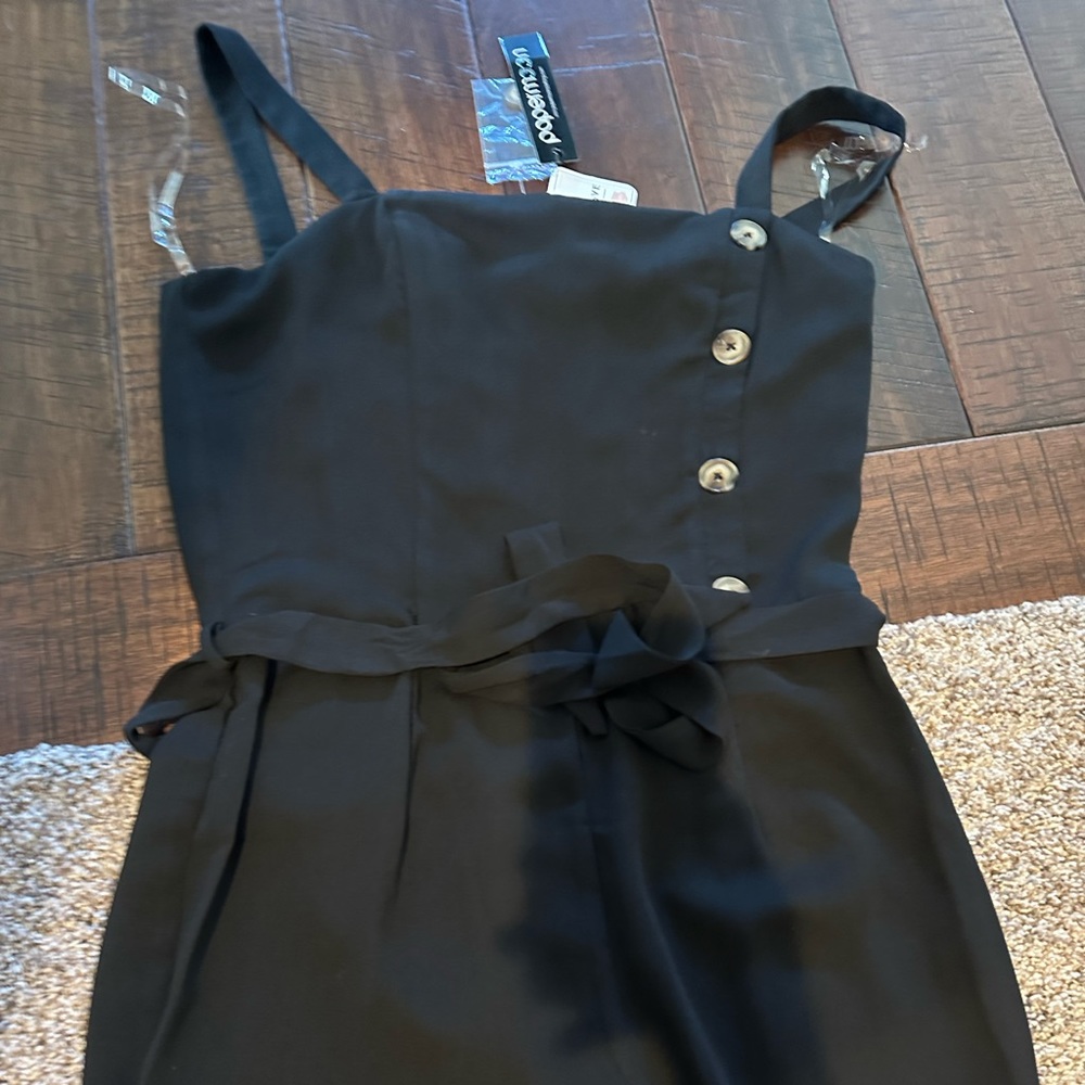 Black ankle length jump suit